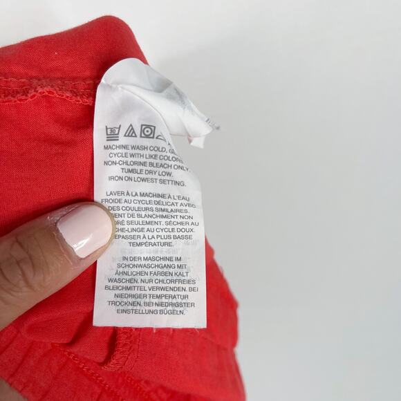 J Crew Womens XSmall XS Red Eyelet Shorts Cotton Pull On Waist Pockets Summer - Picture 11 of 12